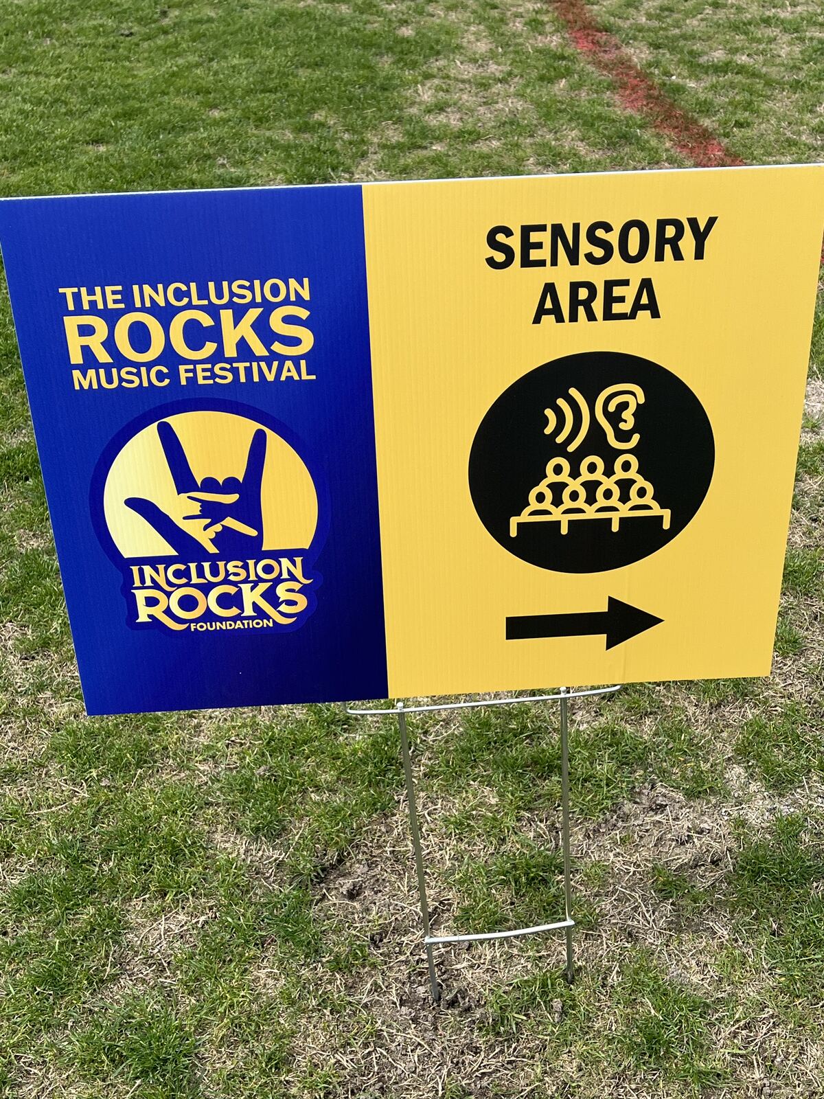 Sensory Area sign at the Inclusion Rocks music festival
